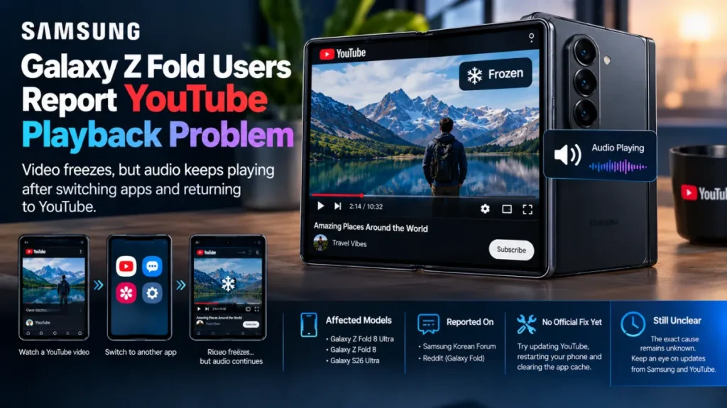 Galaxy Z Fold Users Report YouTube Playback Problem